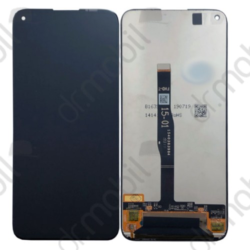 Előlap kijelző Huawei P40 Lite,  P20 lite 2019 (lcd, érintőpanel, átvezető fóliával) fekete